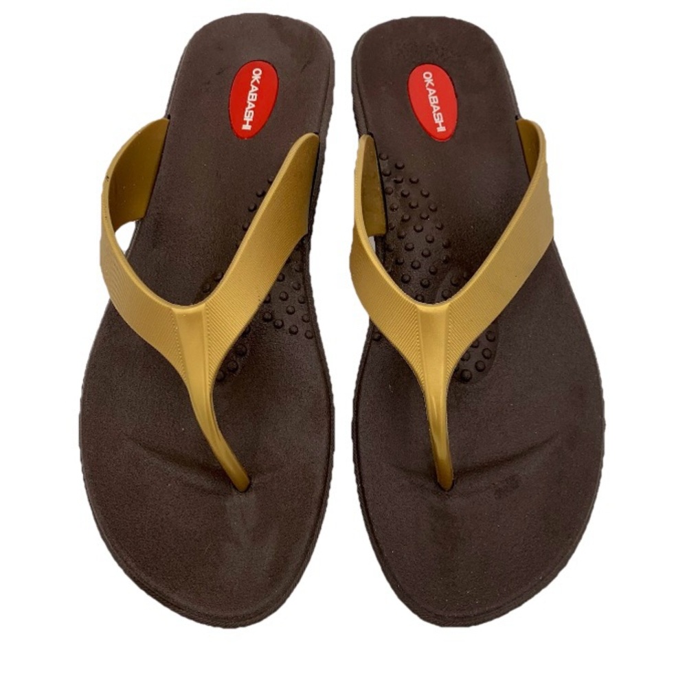 Okabashi Womens Maui Flip Flops Thong Sandals Size L 9.5 - 10.5 EUC